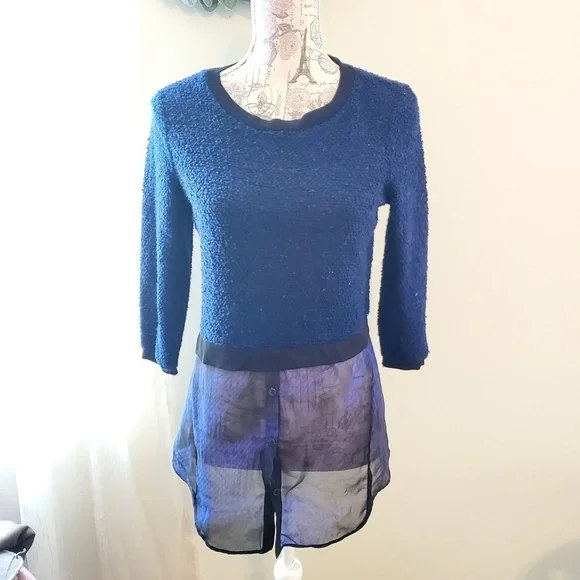 Elie Tahari Mock Layer Sweater XS - Picture 3 of 12